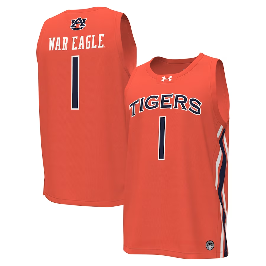 Men's Auburn Tigers War Eagle #1 Orange Jersey
